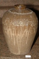 褐釉流釉拍打印紋窄口豐肩式陶甕藏品圖，第1張