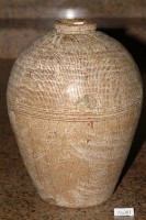 班紋米褐釉拍打印紋窄口豐肩式陶甕藏品圖，第1張