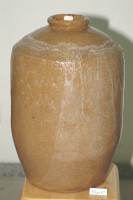 米黃褐釉拍打印紋窄口直壁式陶甕藏品圖，第1張