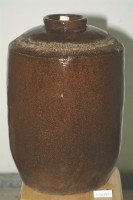 棕褐釉拍打印紋窄口直壁式陶甕藏品圖，第1張