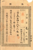 明治三十四年林獻堂之執照藏品圖，第1張