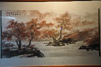 黃昭雄彩繪秋江紅林之山水畫作藏品圖，第2張