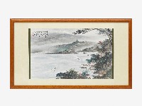 黃昭雄設色水墨山水圖日月潭藏品圖，第1張