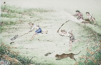 黃金田於丁亥年瓜月創作之捉山豪藏品圖，第1張