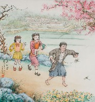 黃金田於丁亥年仲夏創作之弄田嬰藏品圖，第1張