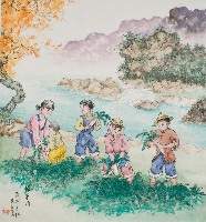 黃金田於丁亥年秋創作之拔菜頭藏品圖，第1張