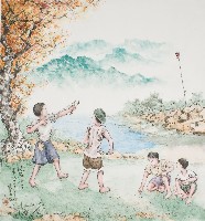 黃金田於丁亥年仲秋創作之玩鳥拍仔藏品圖，第1張