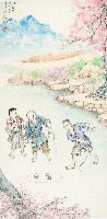 黃金田於丙戌年孟春創作之打陀螺（叮干樂）藏品圖，第1張
