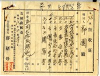 昭和八年郭園代書費用領收證藏品圖，第1張