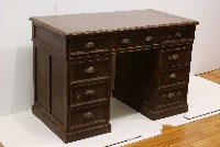 木製抽屜式ㄇ型書桌藏品圖，第2張