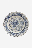 青花折枝玫瑰花樹紋花口盤藏品圖，第1張