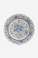 青花折枝玫瑰花樹紋花口盤藏品圖，第1張