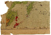 日本地圖局部及面積圖之殘件藏品圖，第1張
