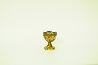 陰刻蓮花紋鍍金金屬高足酒杯藏品圖，第2張