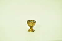 陰刻蓮花紋鍍金金屬高足酒杯藏品圖，第1張