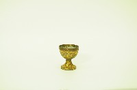 陰刻蓮花紋鍍金金屬高足酒杯藏品圖，第2張