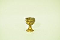 陰刻蓮花紋鍍金金屬高足酒杯藏品圖，第1張