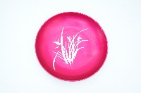 紅地白折枝萱草紋鋁製疊藏品圖，第2張