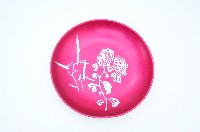 紅地白折枝菊花紋鋁製疊藏品圖，第2張