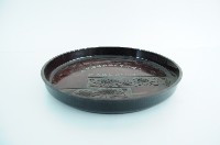 教師節紀念棕色雕飾菊花紋塑膠盤藏品圖，第3張