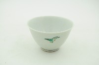 九谷款五彩牡丹花鳥石紋盞杯藏品圖，第2張