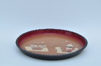 漆繪罐紋塑膠圓形茶盤藏品圖，第1張