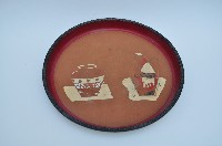 漆繪罐紋塑膠圓形茶盤藏品圖，第2張