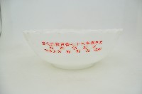 葵花口瓣型彩繪萱草紋白胎玻璃深腹碗藏品圖，第4張