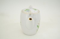 金邊帶蓋彩繪折枝花卉紋直筒型雙耳瓷壺藏品圖，第2張