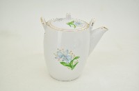 金邊帶蓋彩繪折枝花卉紋直筒型雙耳瓷壺藏品圖，第3張