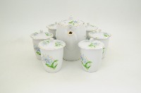 金邊帶蓋彩繪折枝花卉紋直筒型雙耳瓷壺藏品圖，第6張