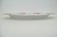 銀口彩繪貼花折枝康乃馨花紋橢圓形長盤藏品圖，第3張