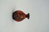 五加皮酒樣品棗色透明玻璃小型玉壺春酒瓶藏品圖，第1張