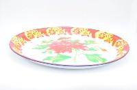 藍口彩繪折枝牡丹花琺瑯瓷胎大盤藏品圖，第1張