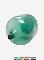 淺綠色透明玻璃窄口短頸大型酒瓶藏品圖，第1張