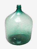 淺綠色透明玻璃窄口短頸大型酒瓶藏品圖，第2張