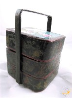 提梁彩繪麻姑獻瑞紋帶蓋方形漆器雙層盒藏品圖，第1張