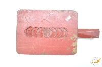 紅色木製陰刻錢幣魚紋粿印藏品圖，第1張