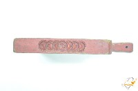 紅色木製陰刻錢幣魚紋粿印藏品圖，第2張