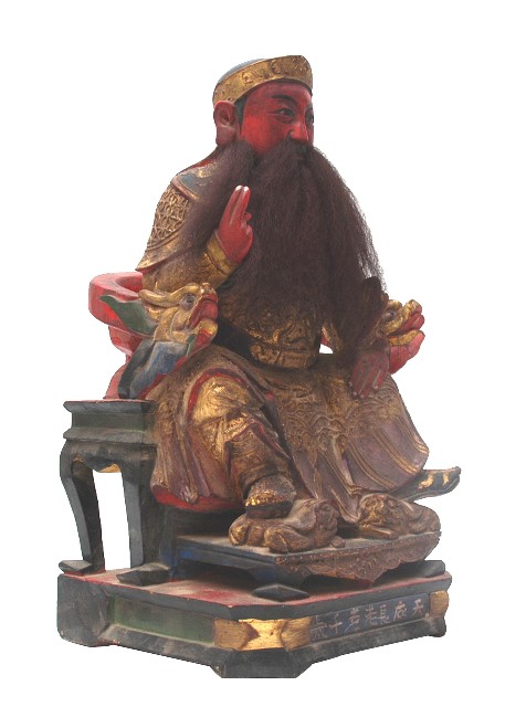 木雕一貫道天庇長老像的圖片