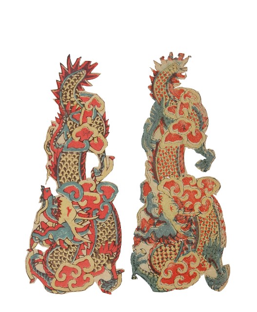燈座降龍部件版畫的圖片