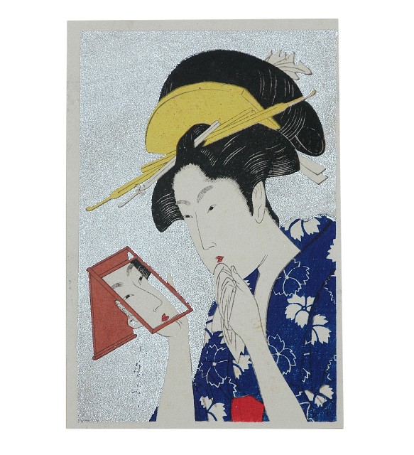 日本版畫風景明信片藝妓樣式的圖片