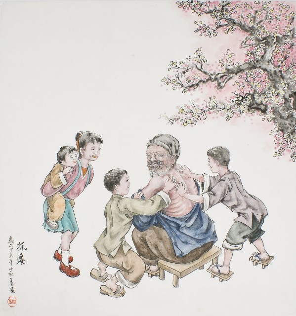 黃金田於丁亥年中秋創作之抓癢的圖片