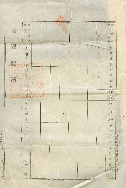 
大正九年林禮恭業主權持分相續登記申請書副本的圖片