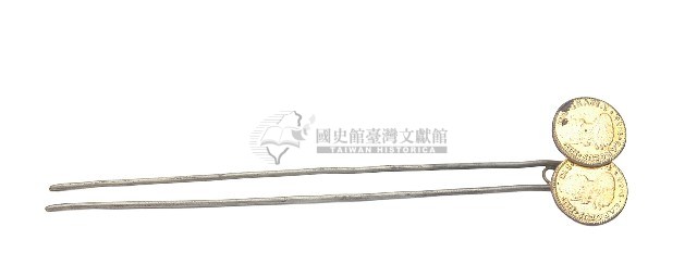 金屬製西班牙古錢幣髮釵藏品圖，第2張
