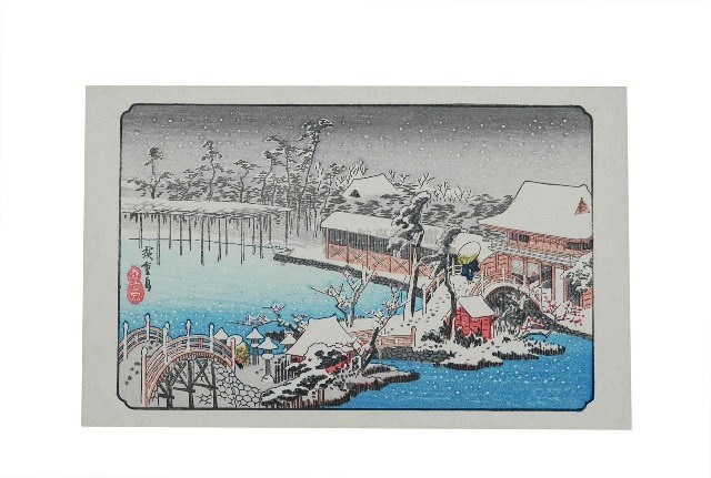 日本版畫風景明信片冬季風情樣式藏品圖，第1張