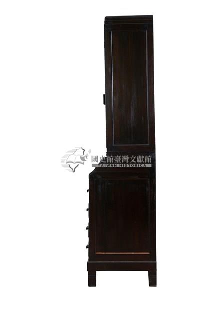 木製大型雙拉門抽屜式書櫃藏品圖，第4張