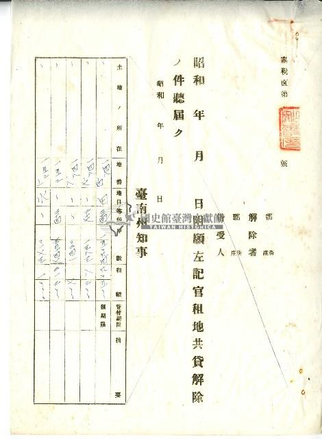昭和十年官租地共貸解除證明藏品圖，第28張
