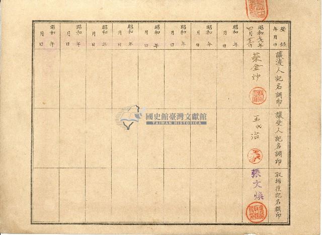 株主蔡敦波所持鹿港製鹽株式會社於大正拾四年拾月壹日發行之株券正反面藏品圖，第69張