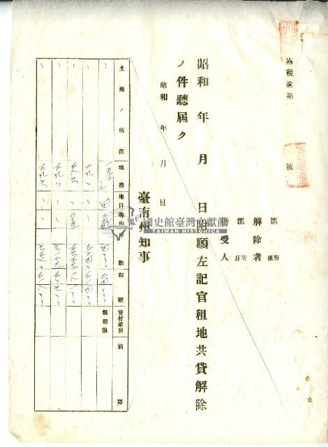 昭和十年官租地共貸解除證明藏品圖，第29張